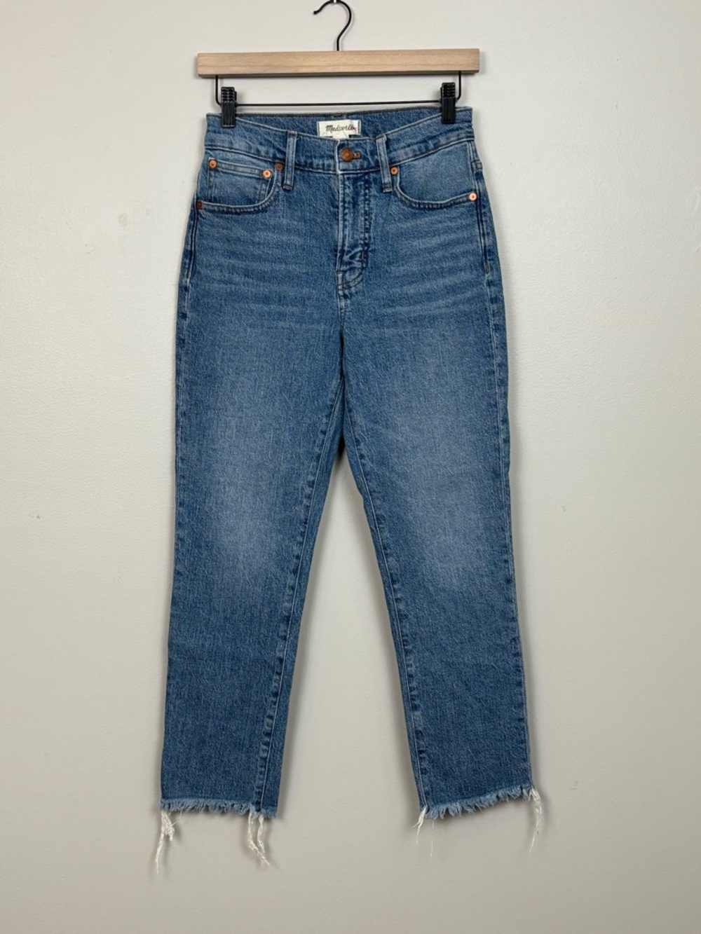 Madewell Jeans Women 25P Blue The Perfect Vintage Jean Mid Rise Raw Hem Denim